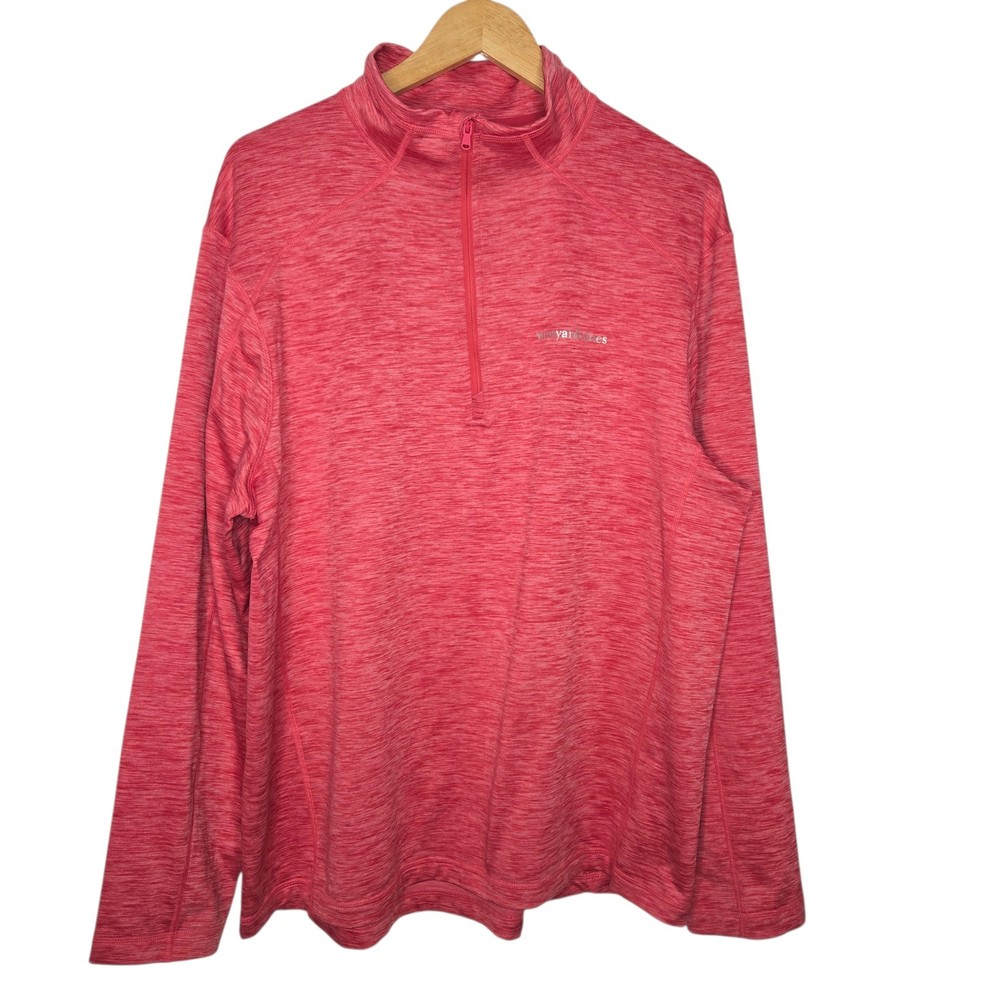 Vineyard Vines Performance Mens Pink Heather Quarter Zip Pullover Size Large