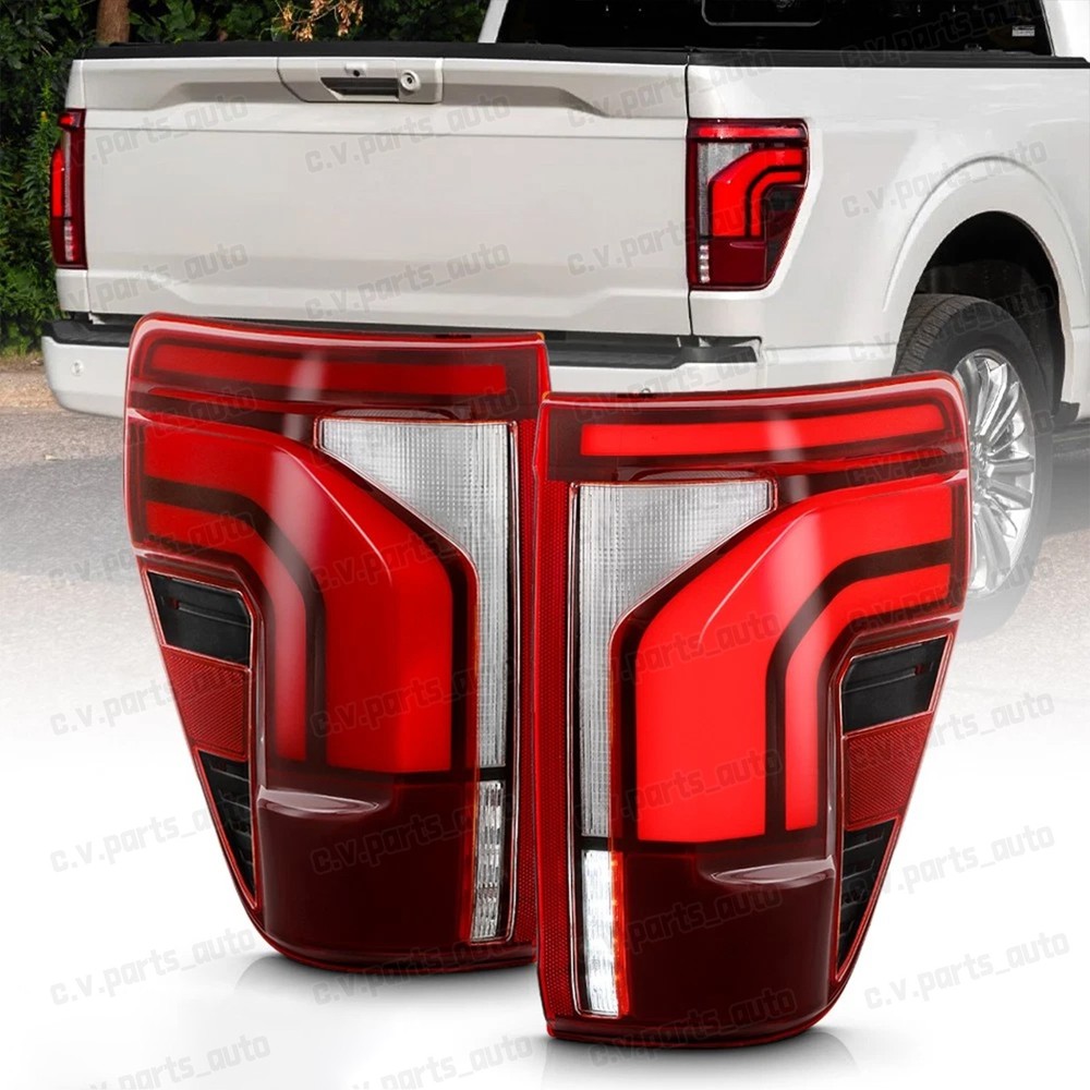 For 2024-25 Ford F-150 Incandescent Upgrade Full LED Tail Light w/Blind Spot L&R
