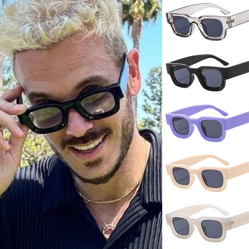 Classic Retro Mens Hip Hop Sunglasses Fashion Thick Frame Black Shades Glass