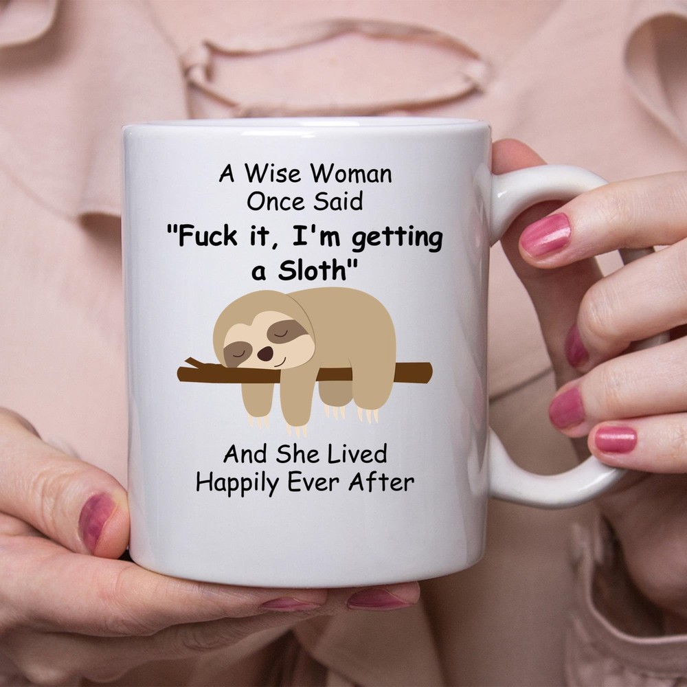 Funny Sloth Baby Gift White Coffee Mug for Women and Tea Lovers
