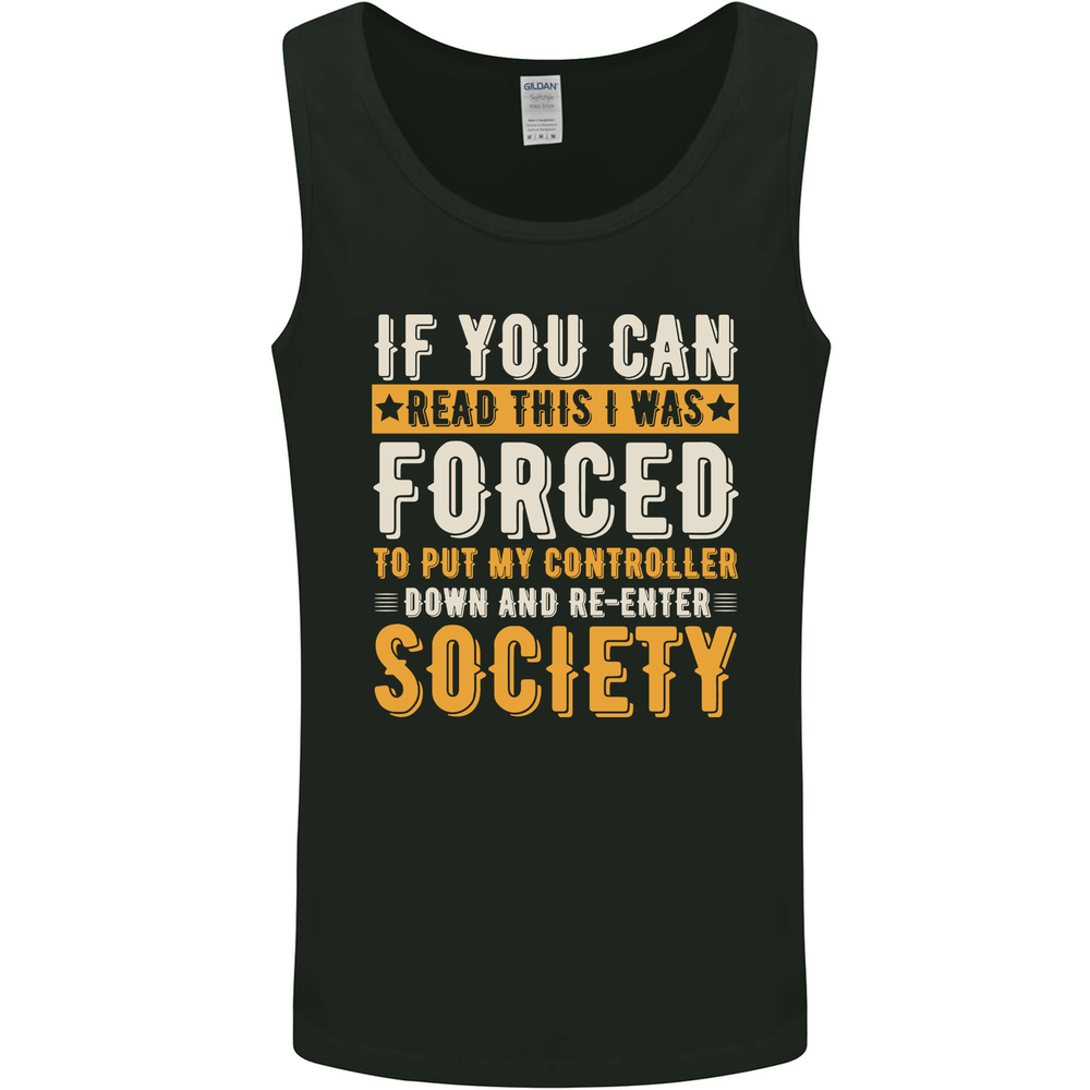 Re-enter Society Funny Gaming Gamer Mens Vest Tank Top