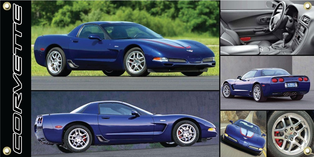 Big Banner Corvette C5 24:00 LeMans sign poster racing 4'x2'