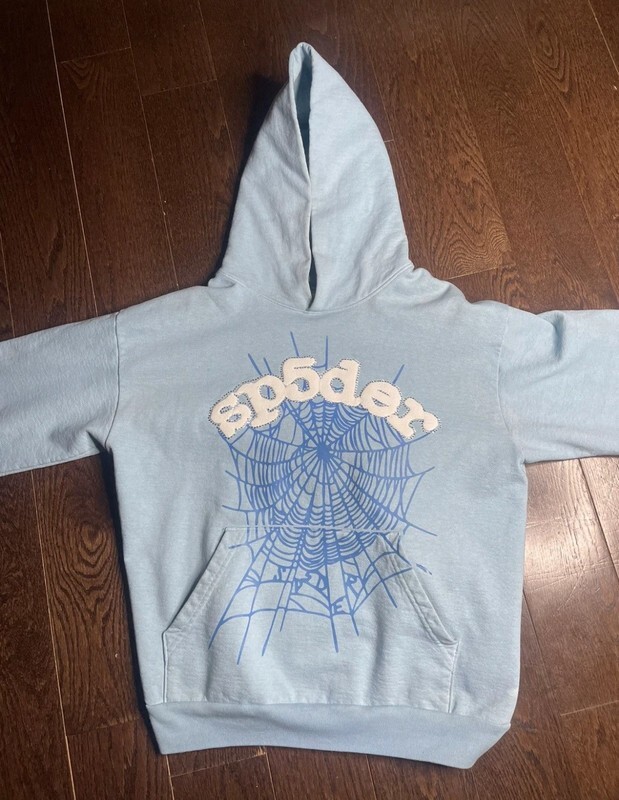 Sp5der Hoodie - Sky Blue, size mens large, brand new-perfect condition