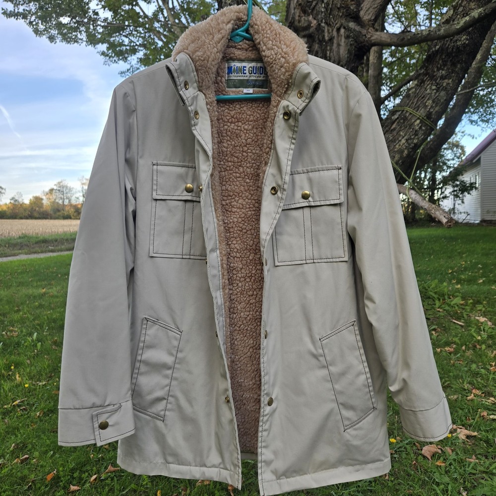Vintage Maine Guide Parka Jacket Mens Size 38 MADE IN USA Sherpa Lined Insulated
