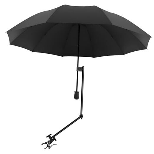UPF 50+ Beach Umbrella with Adjustable Universal Clamp