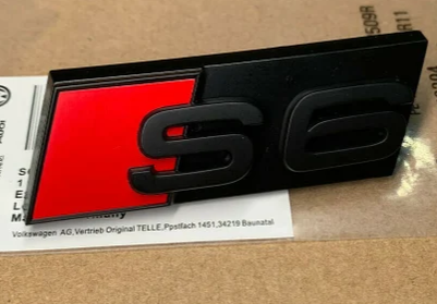 Audi S6 Hood Emblem Decal Front Bonnet Grille Badge Logo Matte Black