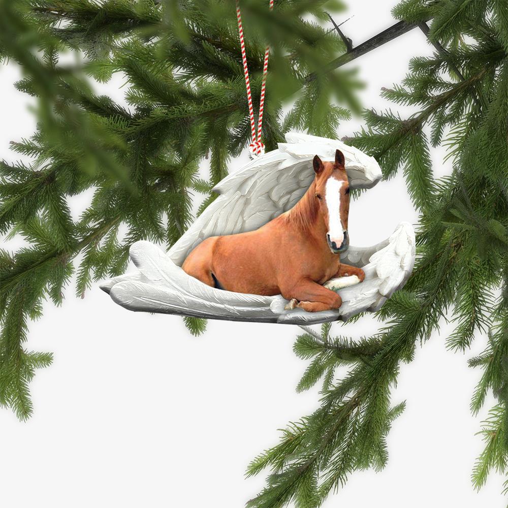 Horse Sleeping Angel Wings Car Ornament  Horse Christmas Ornament Xmas Gift