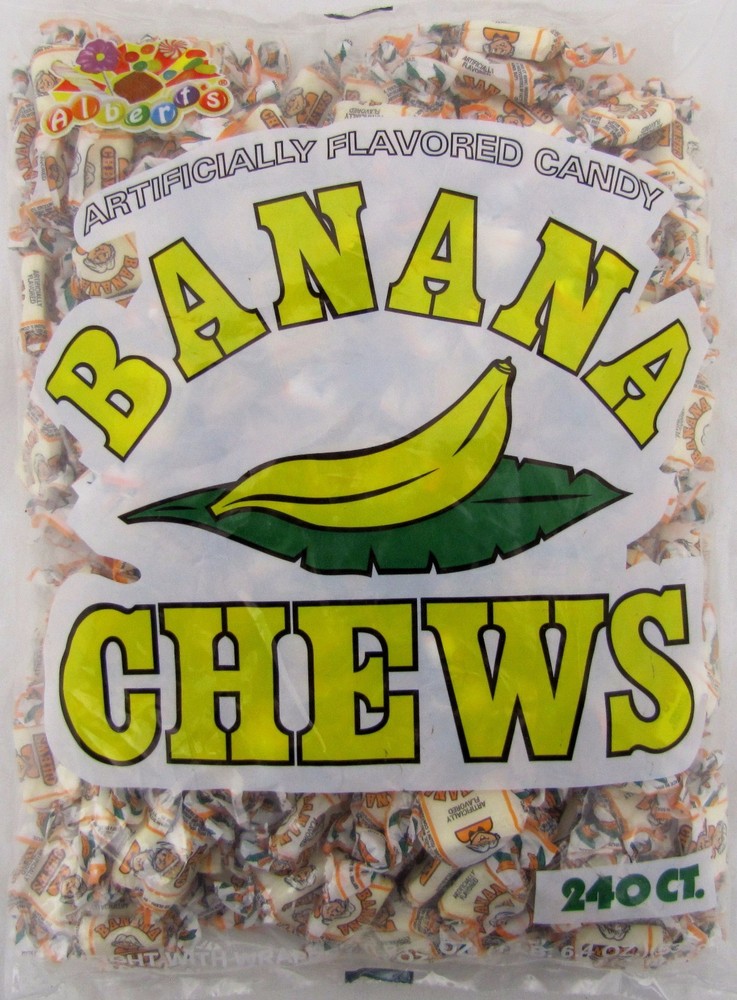Albert's Banana Chews 240 Count Candy Bulk Taffy Candies Chew Bananas Alberts