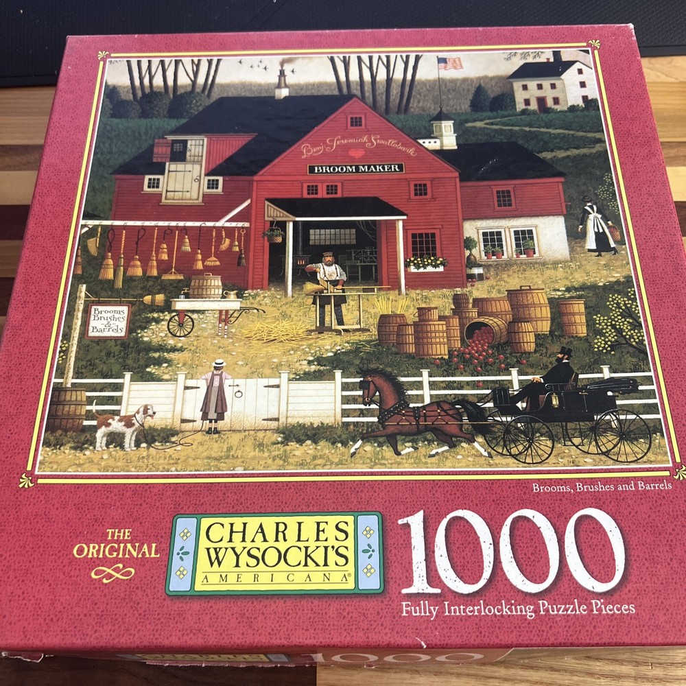 Charles Wysocki Puzzle Brooms, Brushes, And Barrels
