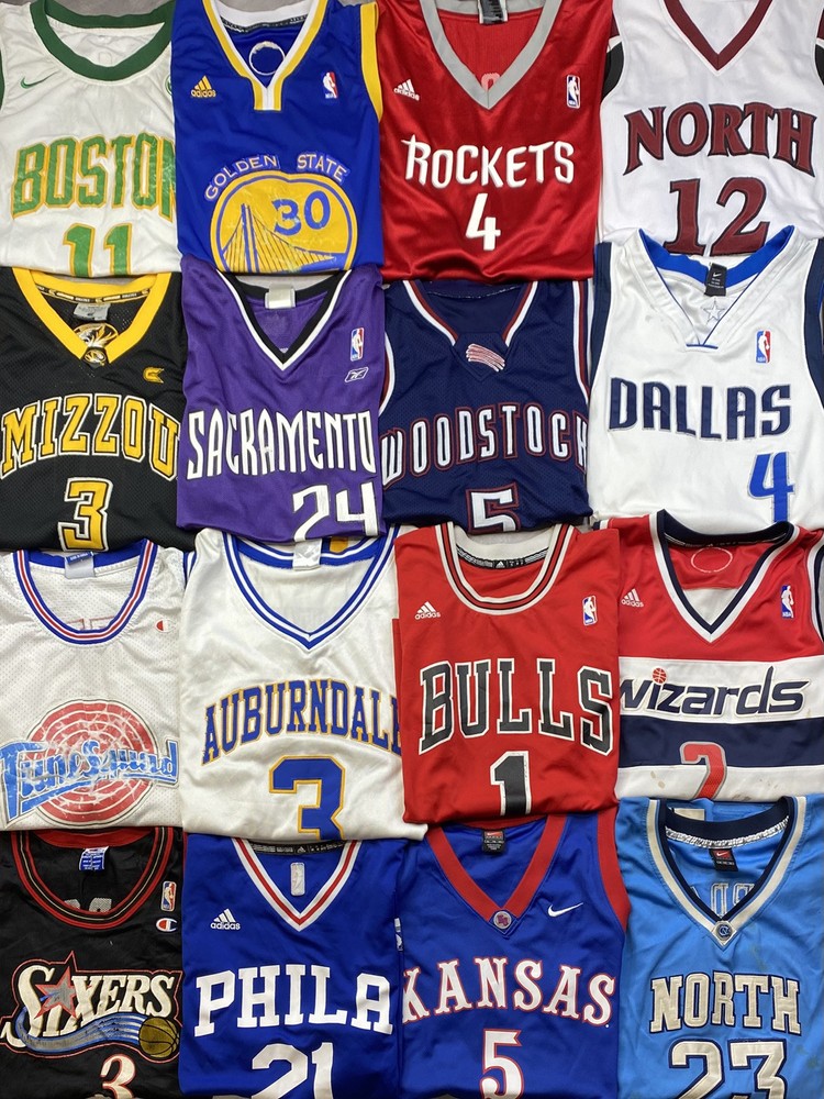 NBA Basketball Jersey Lot Of 16 Nike Adidas New Era Vintage Knicks Sixers Suns