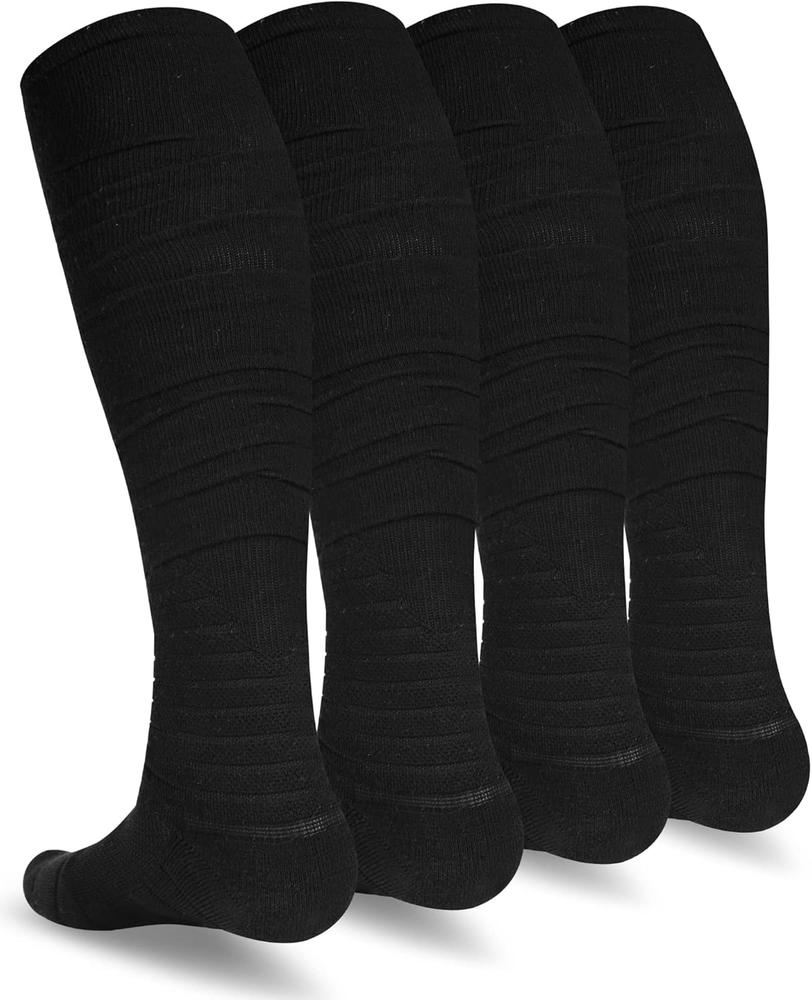 Extra Long Padded Scrunch Football Socks 2 Pairs for Men & Women