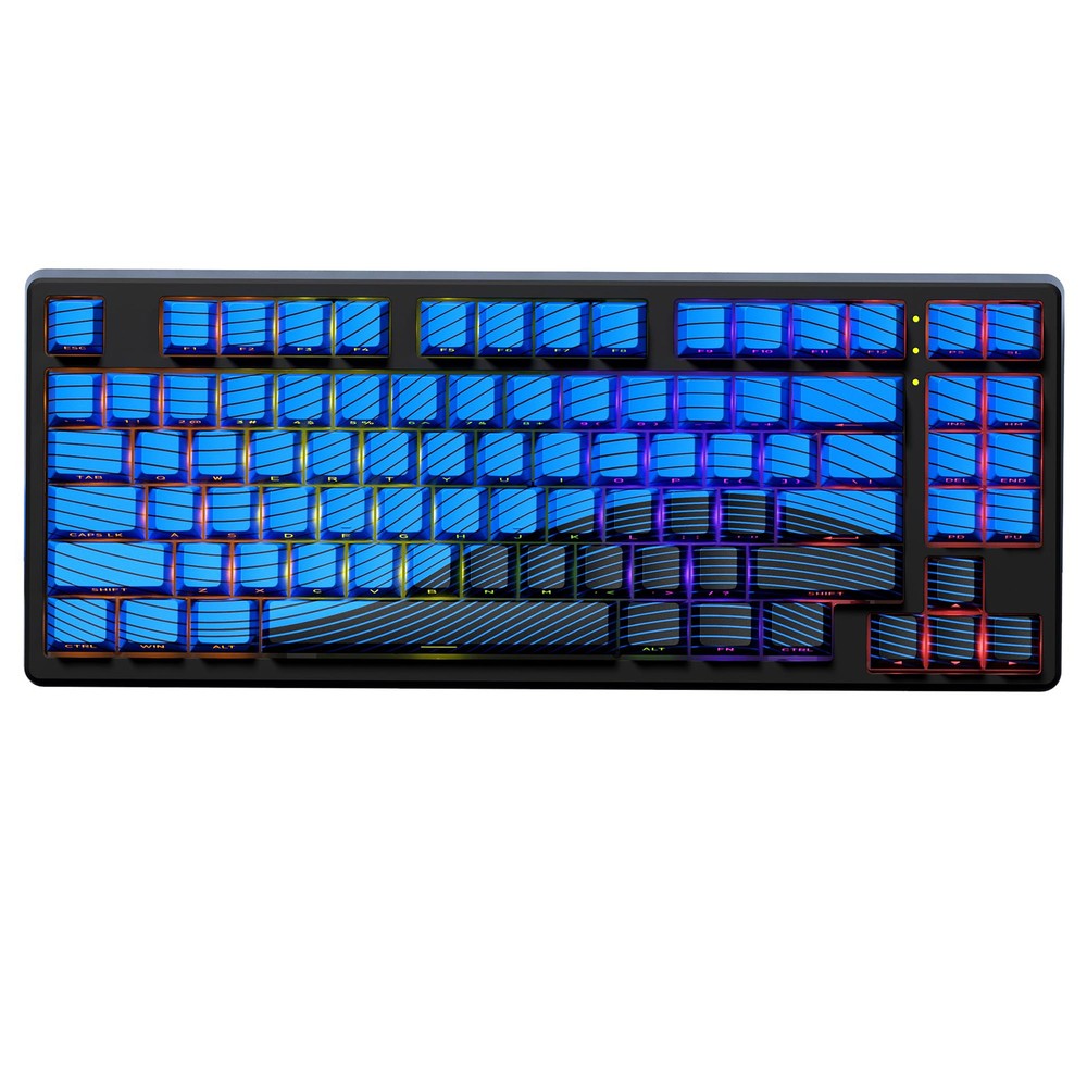 XVX Topograph Shine Through Keycaps, Double Shot PBT Keycap, Side Printed Blu...