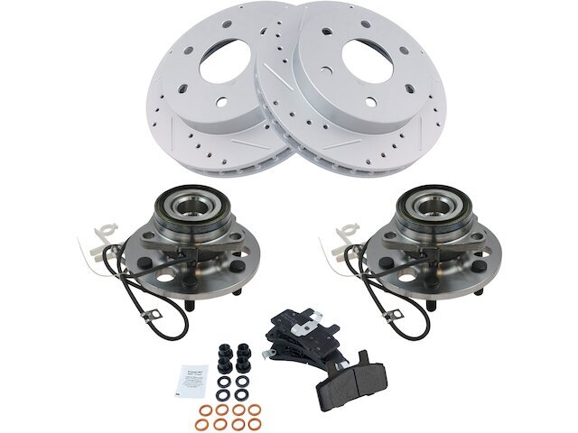 Front Brake Pad and Rotor and Wheel Hub Kit fits Escalade 1999 4WD 85PNCP