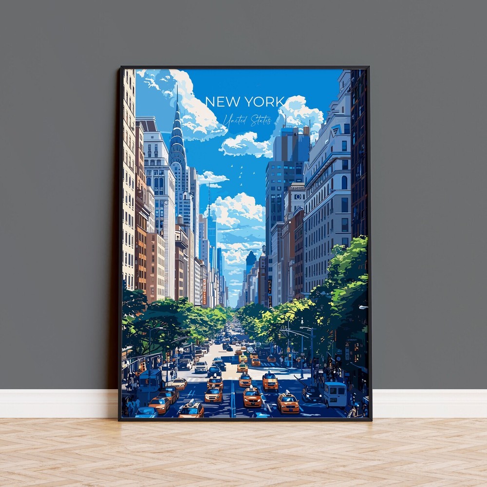 New York Travel Poster Wall Art Travel Print Of New York New York Art Lovers