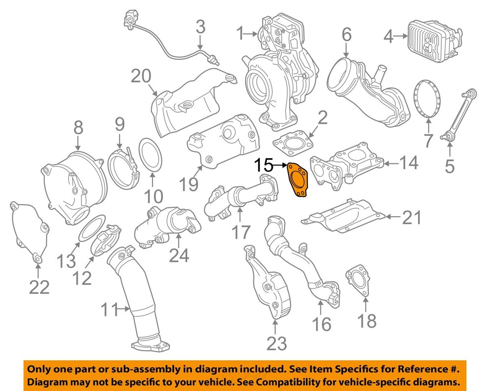 OEM Turbocharger Inlet Pipe Gasket for 17-23 Sierra 2500 HD 12688018