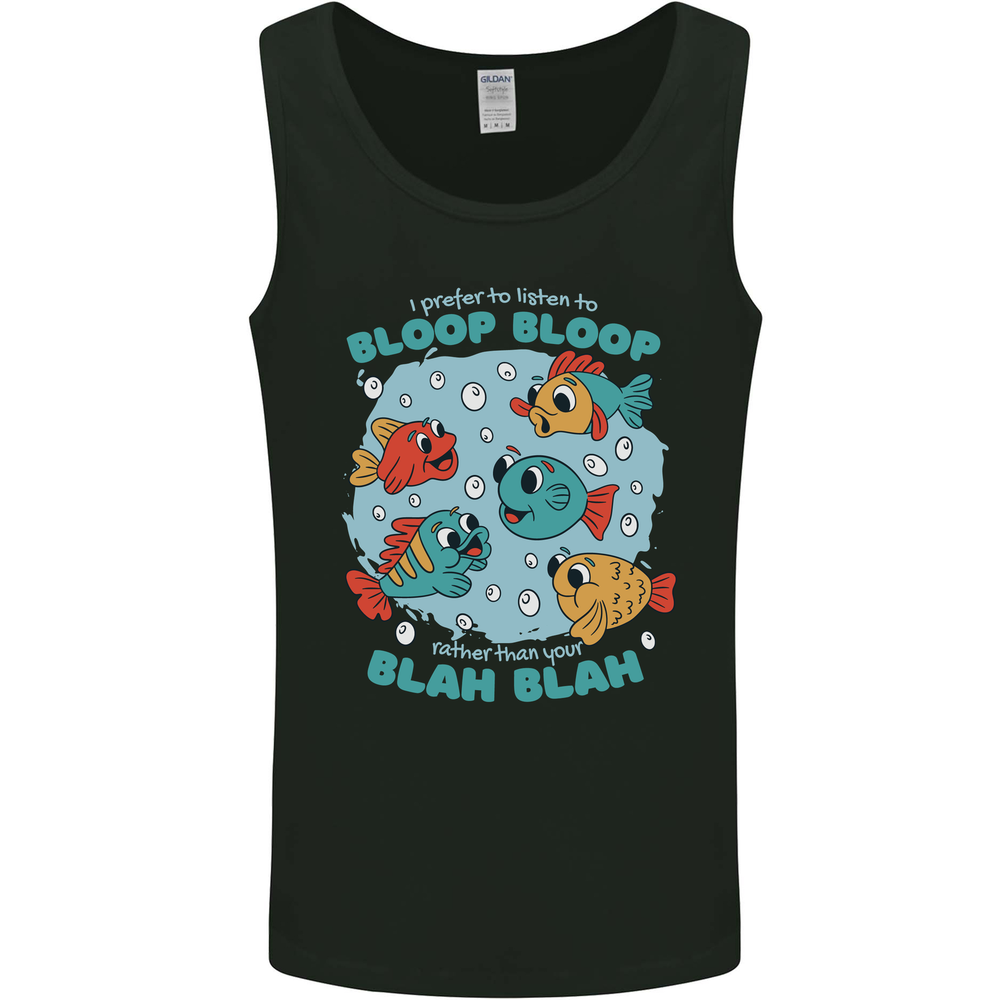 Bloop Bloop Funny Fishing Fisherman Mens Vest Tank Top