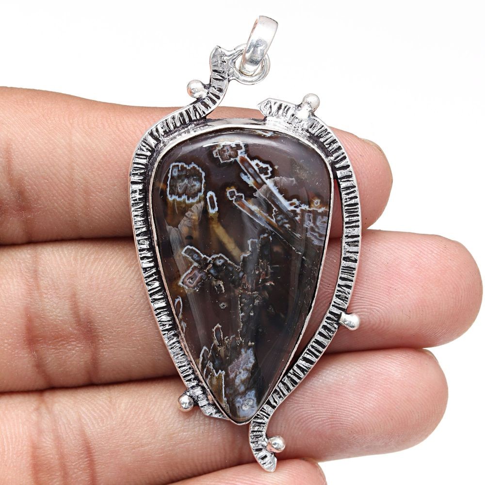 Handmade Agate Gemstone Stick Necklace 2 Inch