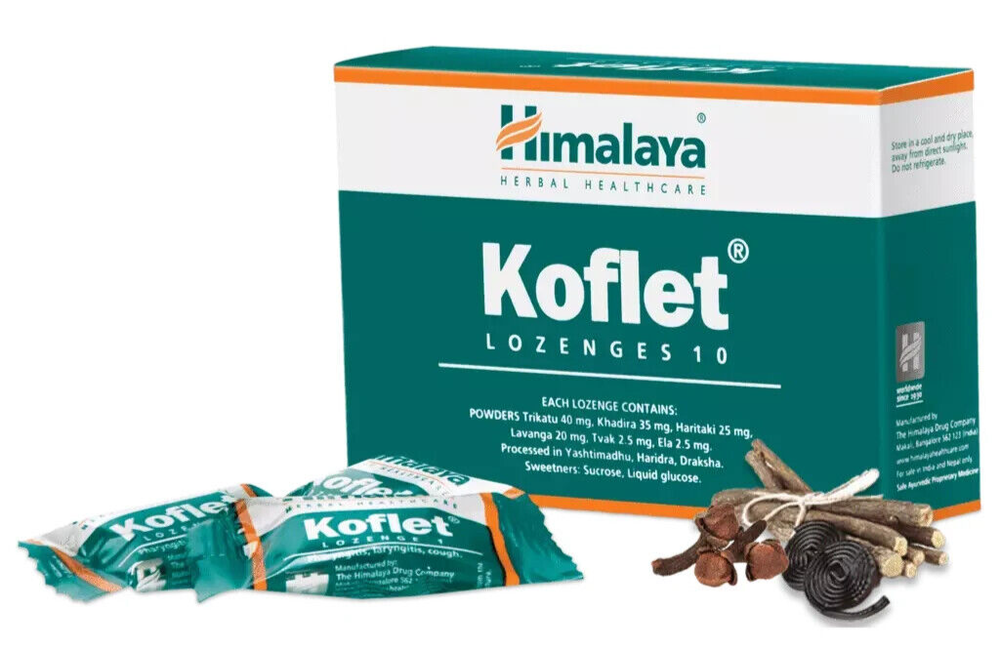 10 Box 100 pc Himalaya Herbals KOFLET Lozenges For Sore Throat - FREE SHIP