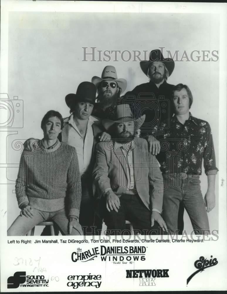 1982 Press Photo Members of the Charlie Daniels Band during World Tour