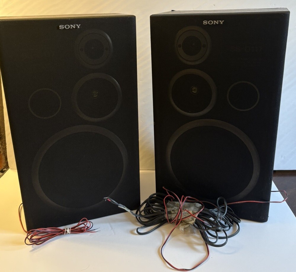 LOT OF 2 Sony SS-D117 70W Blackwood Bookshelf Speakers 17