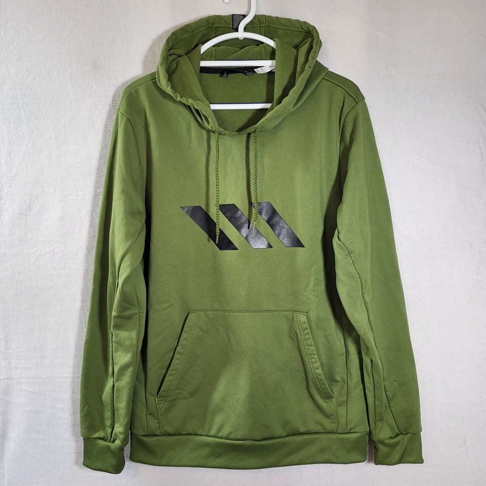 Adidas Basketball Club Sweatshirt Hoodie Large Green Climawarm Pullover *FLAW