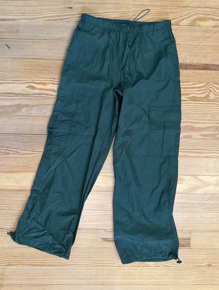 Double Zero Womens High Rise Parachute Pants Dark Green Size Small-image