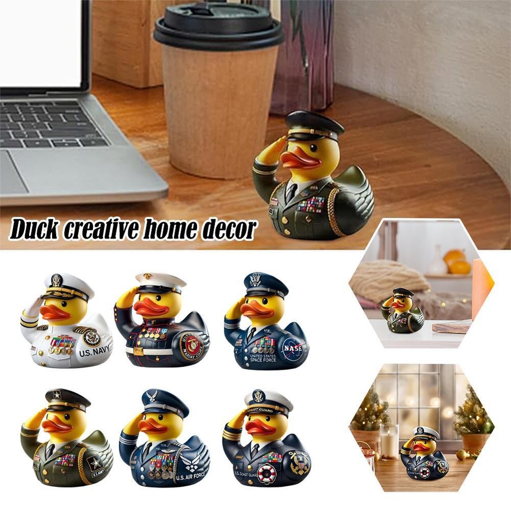 US Army Military Memorial Resin Duck Figurine Desktop Decor