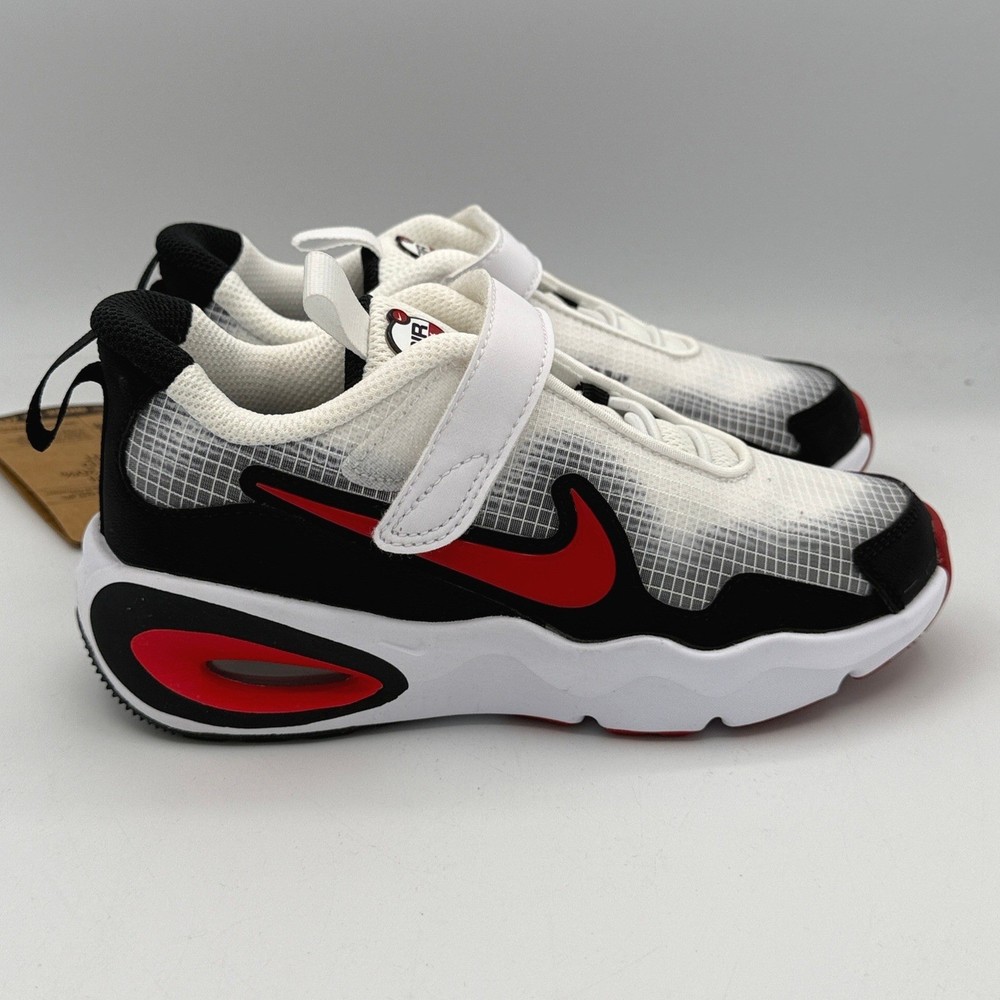 Nike Air Max Nova Shoes Kids 13C White Red Black Hook Loop FN4459-102
