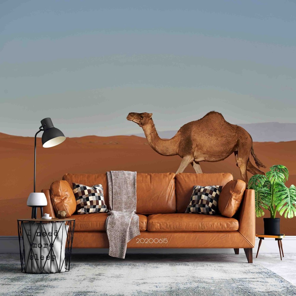 3D Desert Camel Close-up Wall Murals Wallpaper Murals Wall Sticker