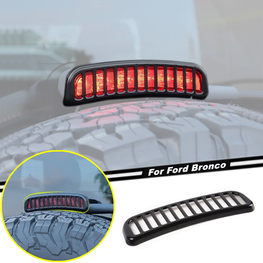 3rd Third High Brake Light Lamp Cover Trim Accessories For Ford Bronco 21+ Black