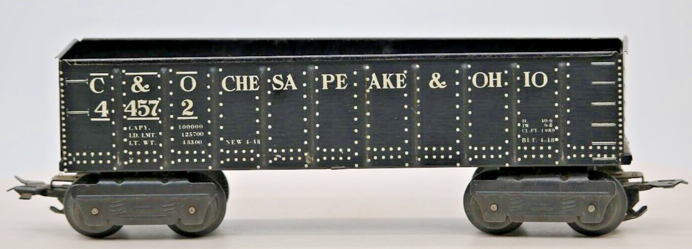 Marx O Scale C&O Chesapeake & Ohio 8 Wheel Metal High Side Gondola  #44572 1:48