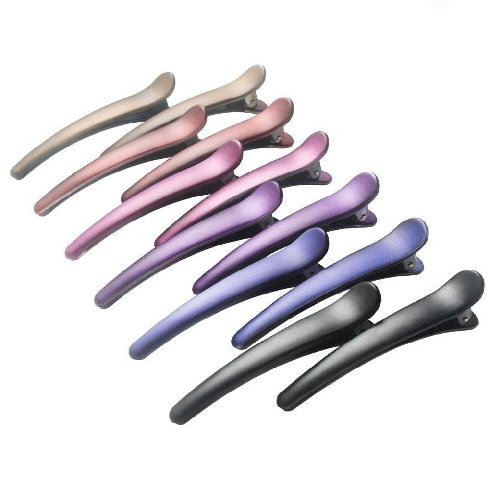 HAITAO 12 PCS Non-Slip Colorful Duckbill Alligator Hair Clips for Styling