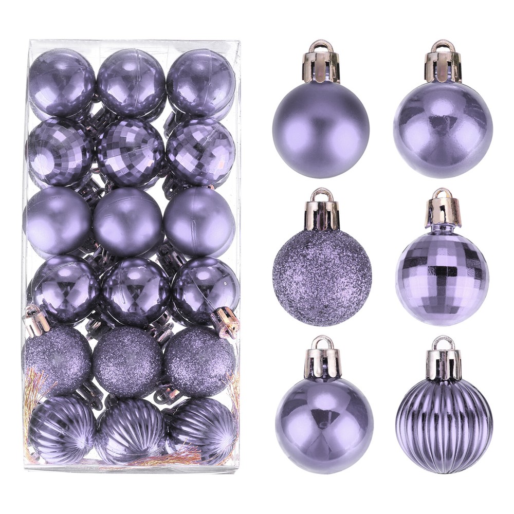 36Pcs Christmas Ball Ornaments Christmas Tree Decorations Light Purple 1.2