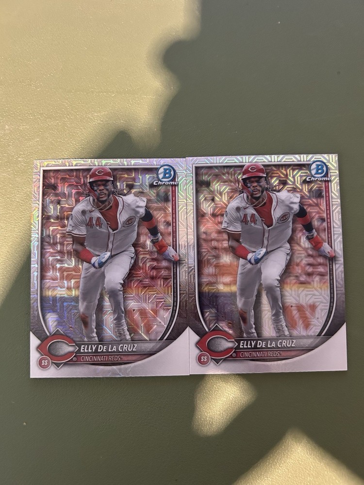 2 2025 Bowman Chrome Elly De La Cruz 2 Mojo Refractors #89 Reds