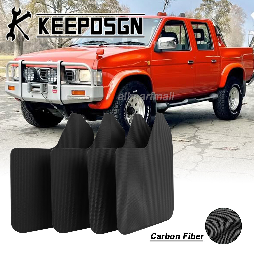 For Nissan D21 CARBON FIBER Truck Mud Flaps Splash Guards Wheel Fender Flares