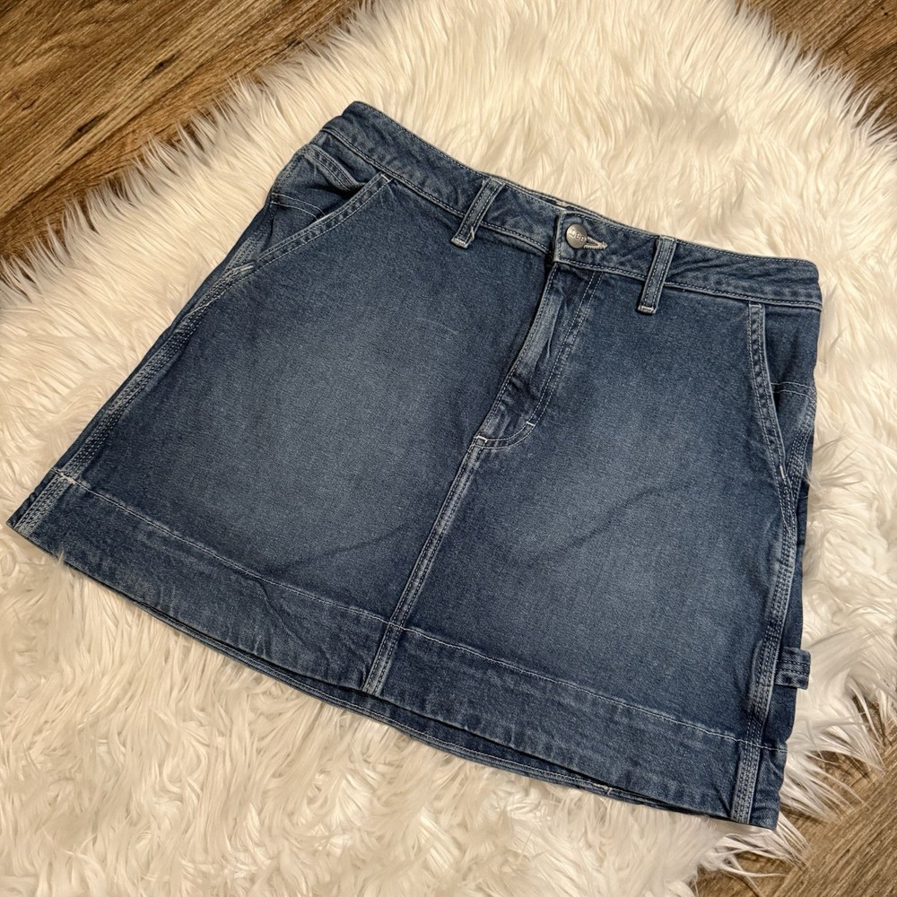 Lee Workwear Denim Skirt Women’s Size 4 Medium Blue Utility Mini Stretch EUC