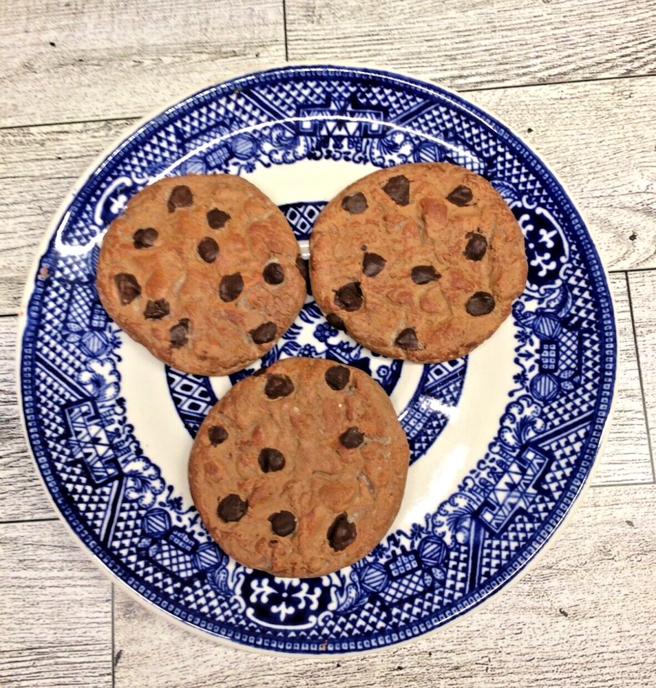 Faux Fake Realistic Chocolate Chip SANTA Cookies Prop Tiered  Tray Decoration