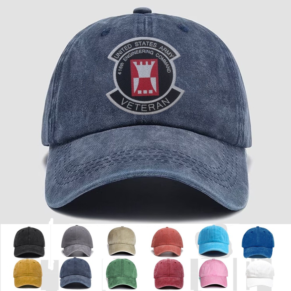 Custom Embroidered Hat US Army 416th Engineering Command Veteran, Trucker Hat