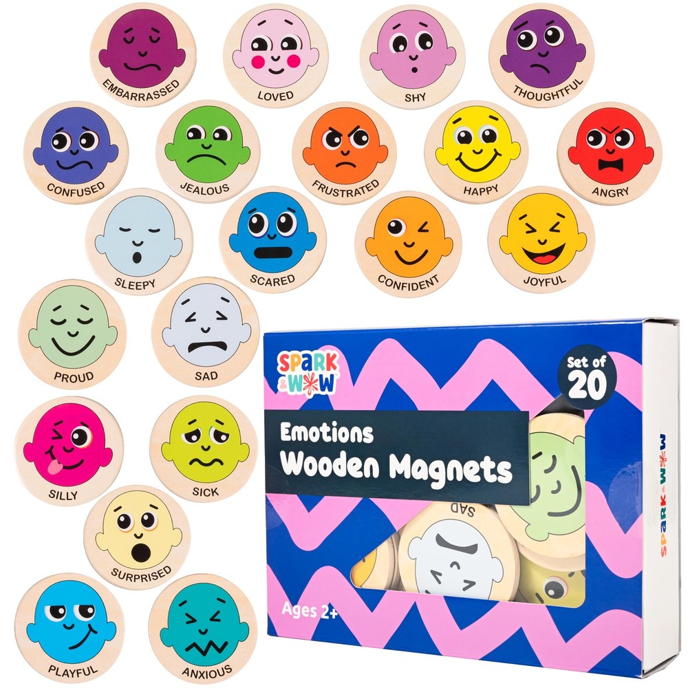 Emotional Wooden Magnets for Kids Ages 2+ Open-Ended Play