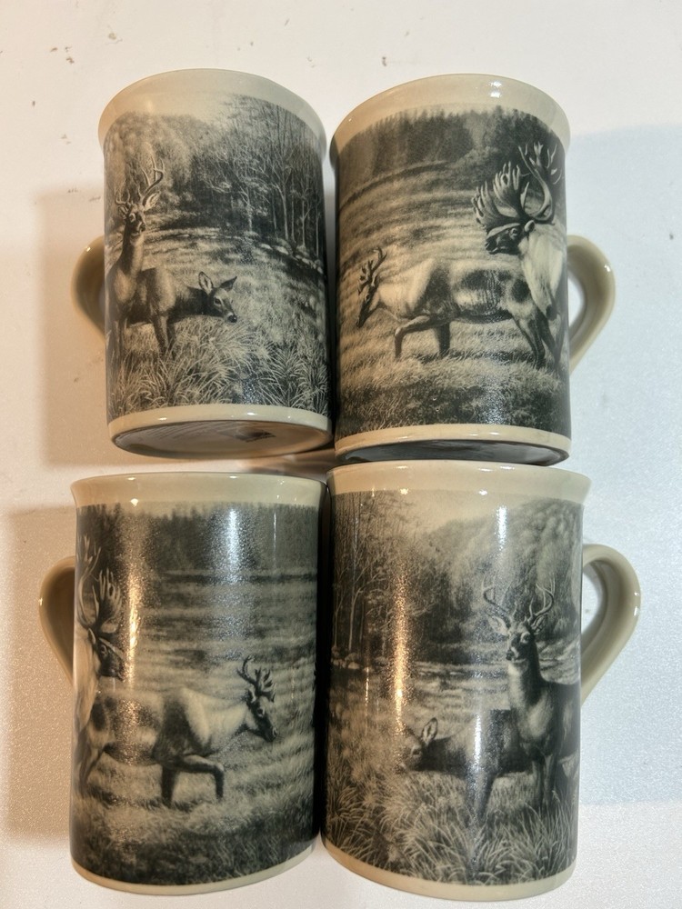 Designpac 4-Piece Caribou Reindeer Coffee Mug Set