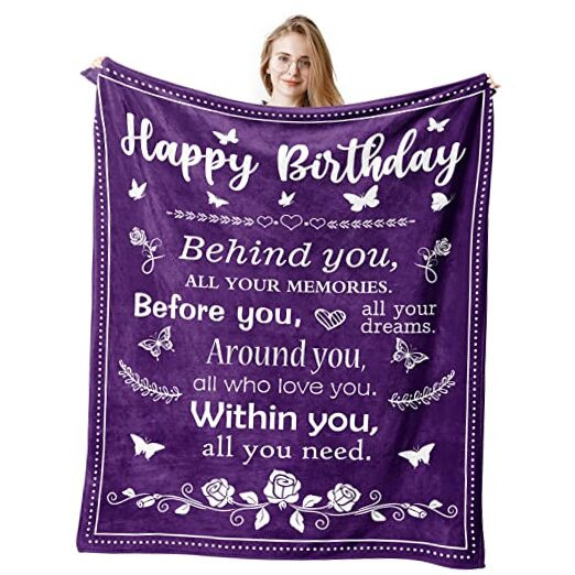 Birthday Gifts for Women/Men/Her/Him Friendship Blanket Purple 60