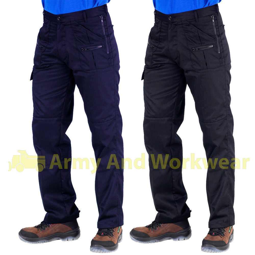 Men's Heavy-Duty Work Trousers with Combat Zip & Knee Pad Pockets
