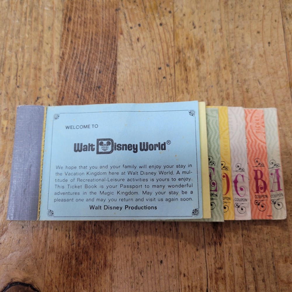 1975 Walt Disney World Junior ticket coupon book booklet original Disney 1970's