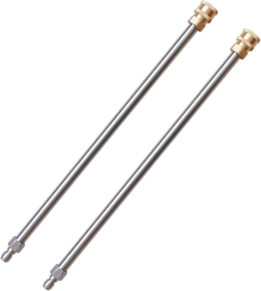 2pk 17in Stainless Steel Pressure Washer Wand Extension with 1/4in Quick Connect  
