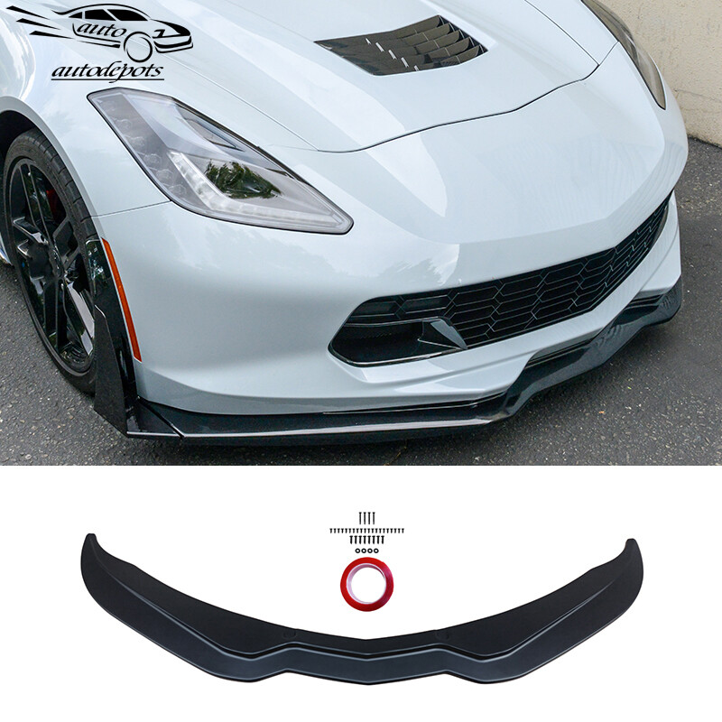 Fits 2014-2019 Corvette C7 Stage 2 Front Bumper Lip Spoiler Splitter Matte Black