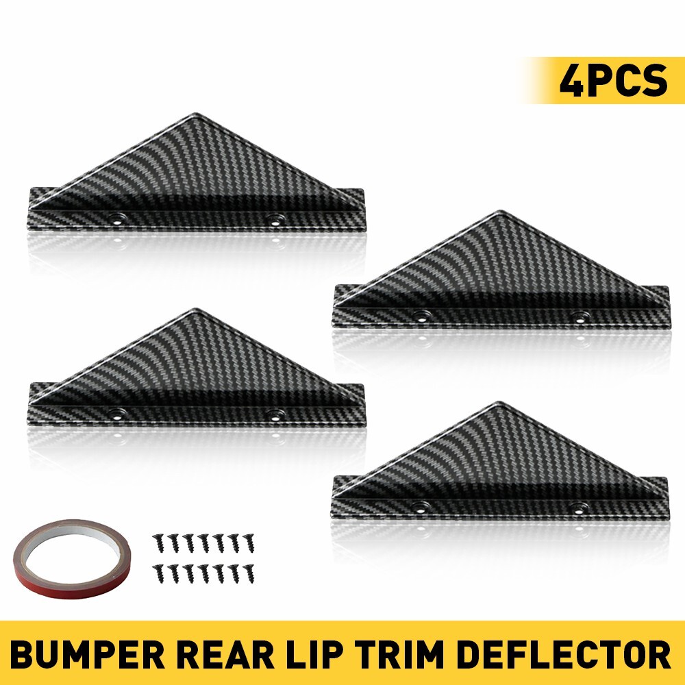 Carbon Fiber Universal Rear Bumper Diffuser Shark Splitter 4PC