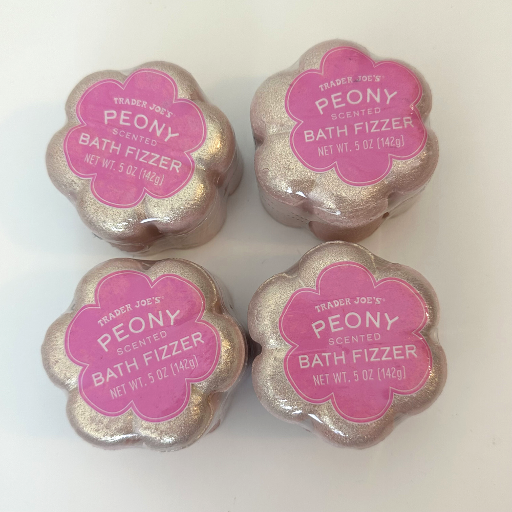 4x Trader Joes Peony Scented Bath Fizzer - Relaxing Bath Bombs - Limited Time!-image