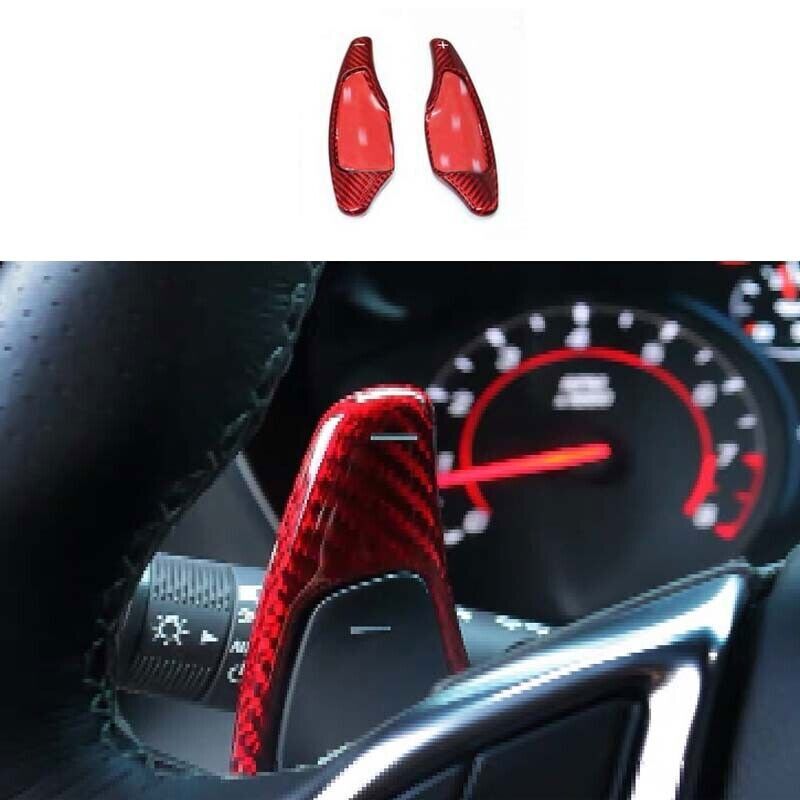 2016-21 Chevy Camaro Carbon Fiber Steering Wheel Paddle Shifters - Dry Red