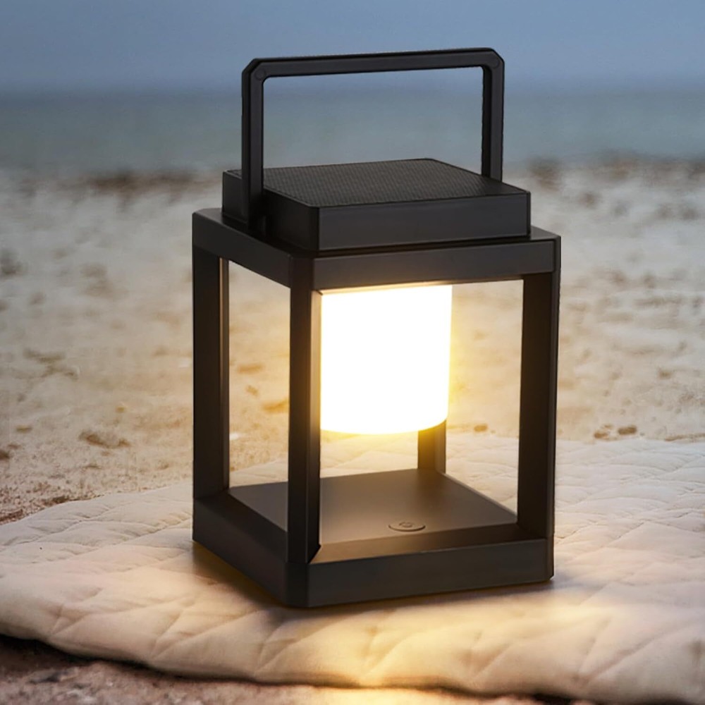 Solar Lantern Outdoor Table Lamp: Portable Hanging LED Lights - Waterproof Light