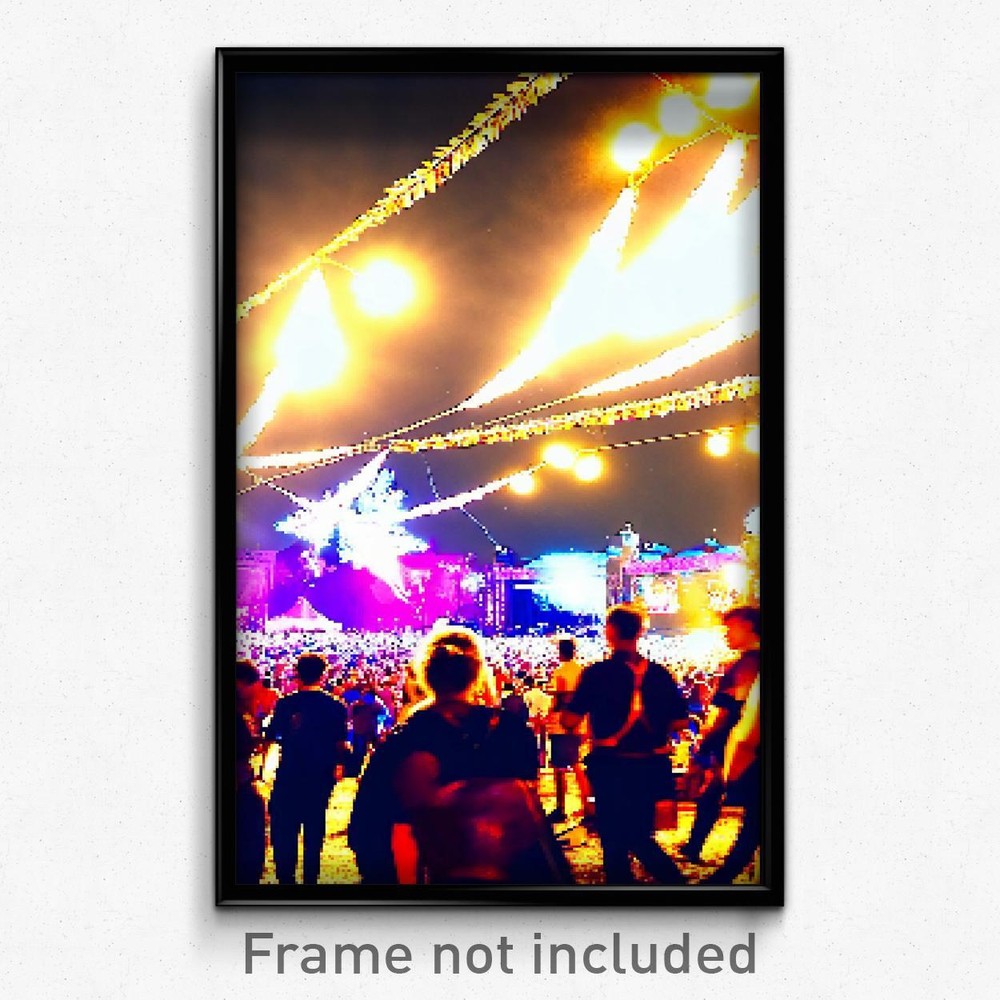 Pixel Art Poster - Busy Festival (8 Bit Psychedelic Trippy Video Game Print)